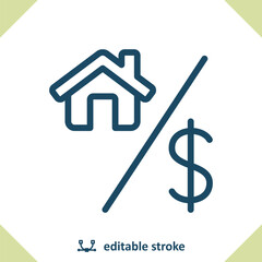 Real Estate Icon. House, Home, Flip, Flipping, Price, Dollar, Housing Market