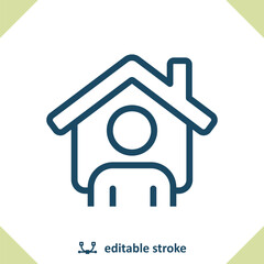 Home Owner Icon. Realtor, Man, House, Home, Real Estate