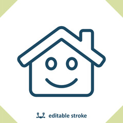 House Icon. Smile, Smiling, Dream Home