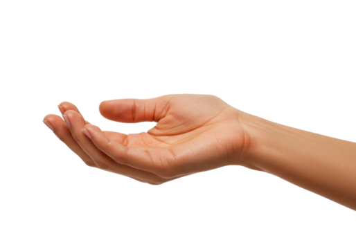 Isolated human hand outstretched, offering a helping gesture for support or assistance