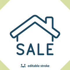 House Icon. Sale, For Sale Sign, Real Estate, Home