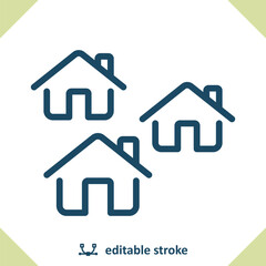 Neighborhood Icon. Suburb, Town, City, House, Houses, Residential Area