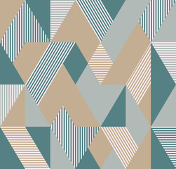 Digital geometric textile vector design seamless pattern.