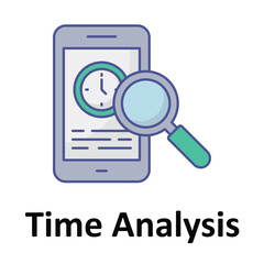 Time Analysis Vector Icon which can easily modify or edit