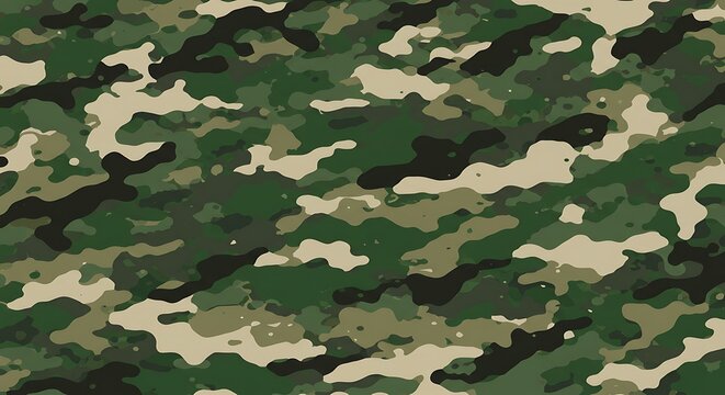 Camouflage Pattern - Detailed Green and Brown Military Design.