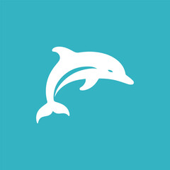 Obraz premium Silhouette style minimal dolphin t-shirt design featuring sleek black vector art of a playful dolphin, perfect for ocean lovers, marine life enthusiasts, beach fashion fans, summer apparel, and modern