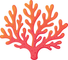 Obraz premium Red and Orange Coral Branch Isolated on White Background