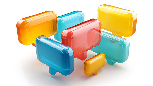 Vibrant Chat Bubbles: Communication, Dialogue, & Social Connection - Displaying a spectrum of colors.
