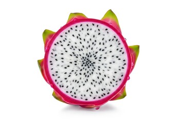 Isolated Dragon Fruit, Exotic Fresh Tropical Fruit, Vibrant and Colorful Food Concept