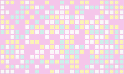 Abstract pastel square mosaic pattern.  Perfect for backgrounds, website design, or playful branding.  Subtle, yet visually engaging, this design evokes feelings of calmness and modern simplicity.