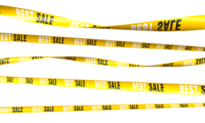 3d Yellow best sale tape banner transparent background