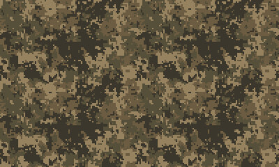 Abstract digital camouflage pattern.  Earthy tones blend seamlessly for versatile design applications.  Perfect for backgrounds, textures, or militarythemed projects.