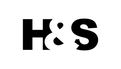 HS logo design in bold style. Black white identity symbol. Modern typography emblem. Corporate branding icon.