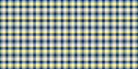Classic plaid pattern in blue, yellow, and white. Timeless and versatile textile design, ideal for backgrounds, apparel, and design elements.