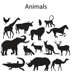 animals icons set