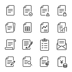 シンプルアイコンセット｜ドキュメント・資料・書類