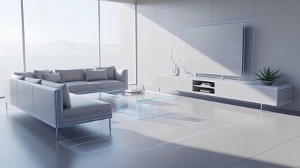 Metaverse living room design layer showcasing virtual reality integration architecture