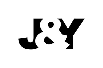 JY logo design in bold style. Black white identity symbol. Modern typography emblem. Corporate branding icon.