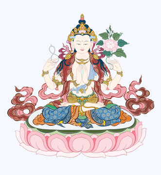 Avalokiteshwara (Chenrezig) Tibet Tradition
