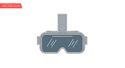 Vector Illustration of Modern Virtual Reality Headset.