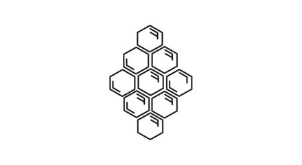 Fototapeta premium Stylized Hexagonal Honeycomb Structure with Outline Detail.