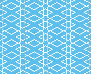 The geometric pattern with lines. Seamless vector background. White and blue texture. Graphic modern pattern. Simple lattice graphic design