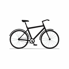 Fototapeta premium Vector graphic of a black bicycle icon isolated on a white background. A minimalist symbol for eco-friendly transport, healthy living, and urban commuting
