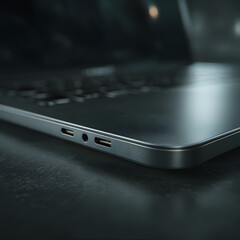 Close-up laptop with input hdmi