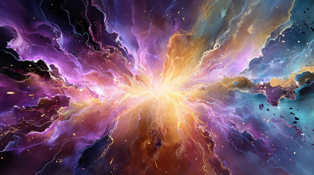Colorful Galactic Explosion