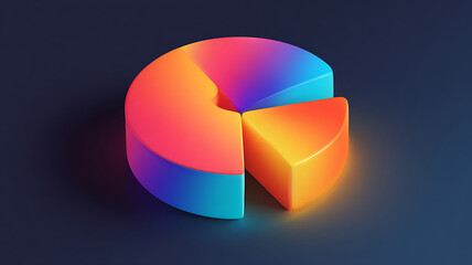 Abstract 3D Pie Chart: Visual Representation of Data Analysis | Showcase Business Statistics, Market Share, or Project Segments!