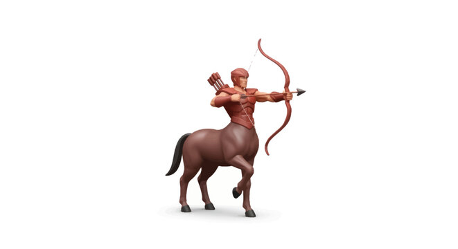 Mythical Centaur Archer with Bow and Arrow Zodiac Symbol.