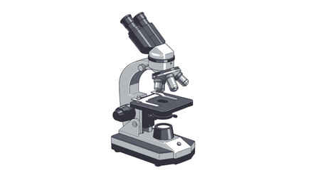 Detailed Illustration of a Laboratory Microscope for Scientific Research and Analysis.