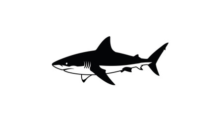 Fototapeta premium Powerful Black Shark Silhouette Vector Illustration Design.