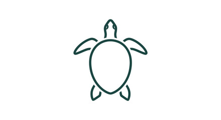 Simple Line Drawing of a Sea Turtle.