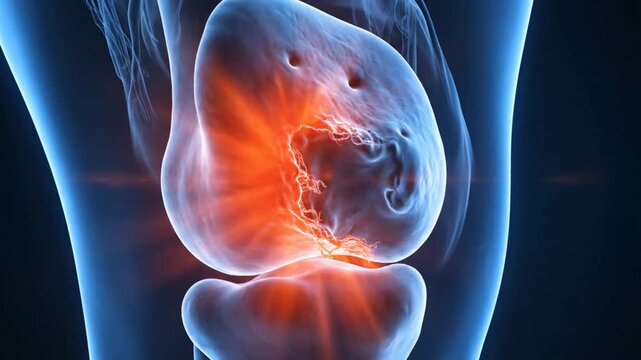 Knee Pain Visualization A Detailed Look at Joint Inflammation and Anatomy.