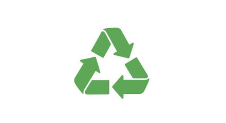 Green Recycling Symbol Icon with Three Arrows Forming a Triangle.