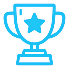 Blue Trophy with Star, Transparent Cutout, Iconic Design Element