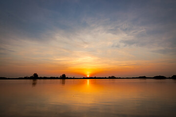 Sunset over lake