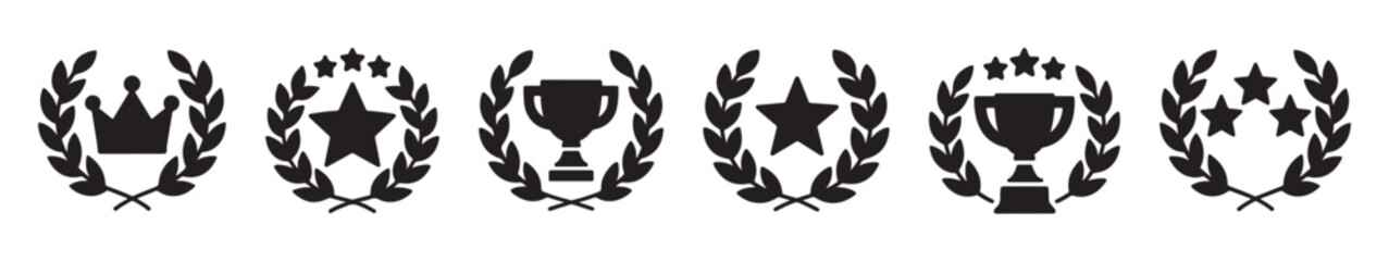 Obraz premium Awards Laurels And Trophies Emblems: Celebration Of Achievement And Recognition