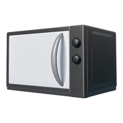 Fototapeta premium Glossy Gray Microwave Door with Transparent Background, 3D Realism Design Element