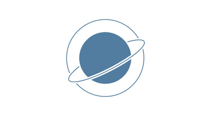 Stylized Blue Planet with Ring System in Minimalist Design. © Leo