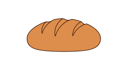 A golden-brown loaf of bread with score marks on top.
