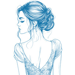 Naklejka premium minimal outline vector illustration of elegant sequined top