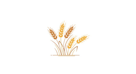 Stylized illustration of golden wheat stalks with detailed kernels.