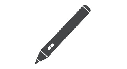 Stylized Digital Pen Icon with Two Buttons Dark Gray Color.