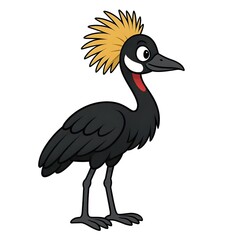 Obraz premium 검은관두루미, 애니메이션 아트, jpeg (Black crowned crane, animation art, jpeg)