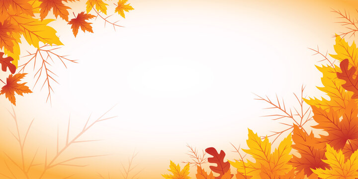 Autumn leaves frame seasonal background