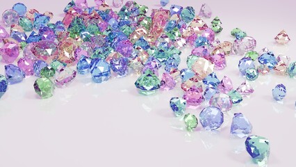 大量のカラフルクリスタルジェム☆