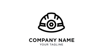 Minimalist Construction Helmet Logo Design for Engineering and Safety Company.