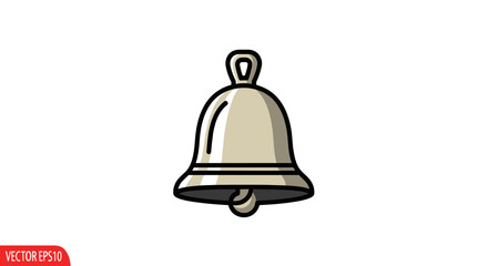 Simple Cartoon Illustration of a Silver Bell.